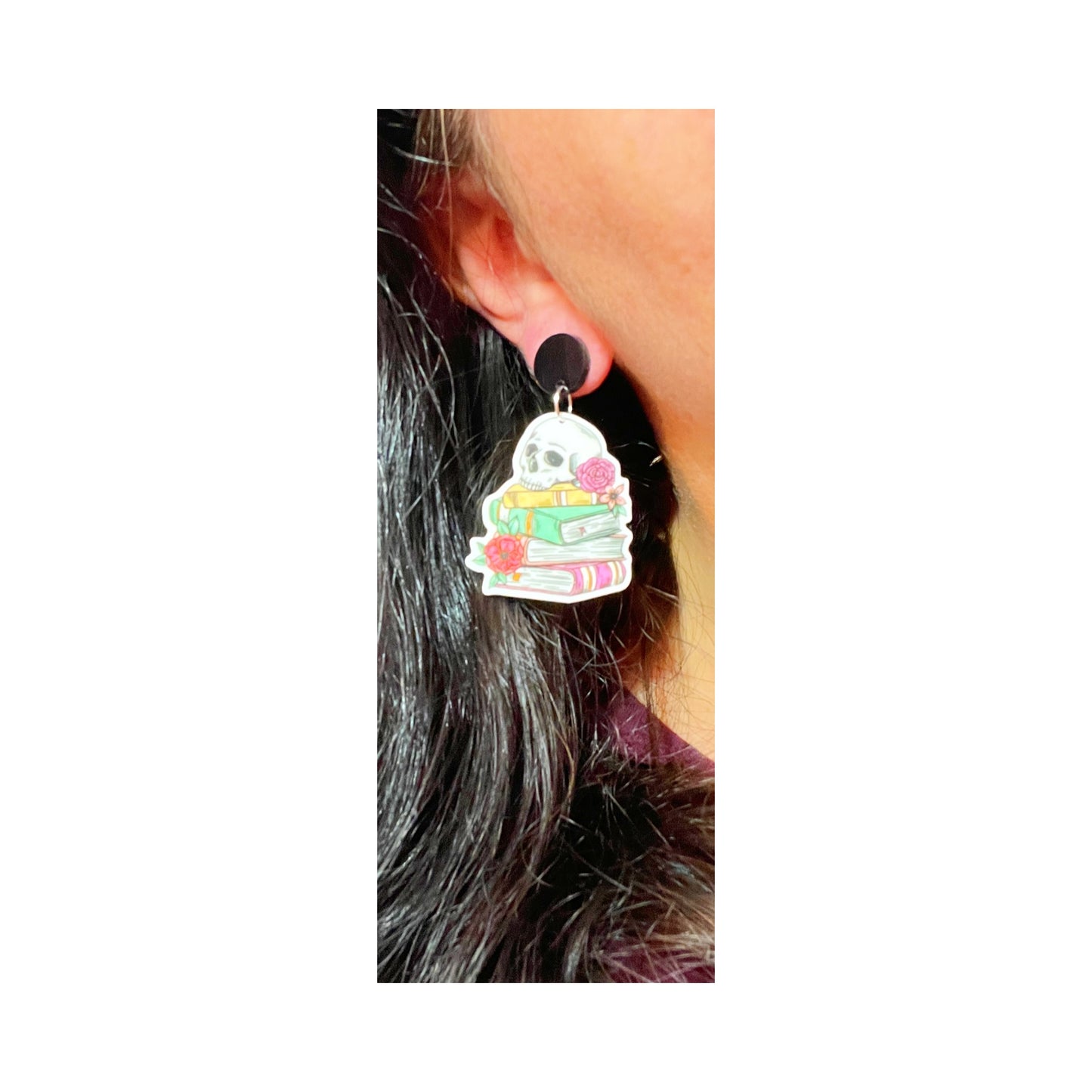 Spooky Book Stack Drop Earrings