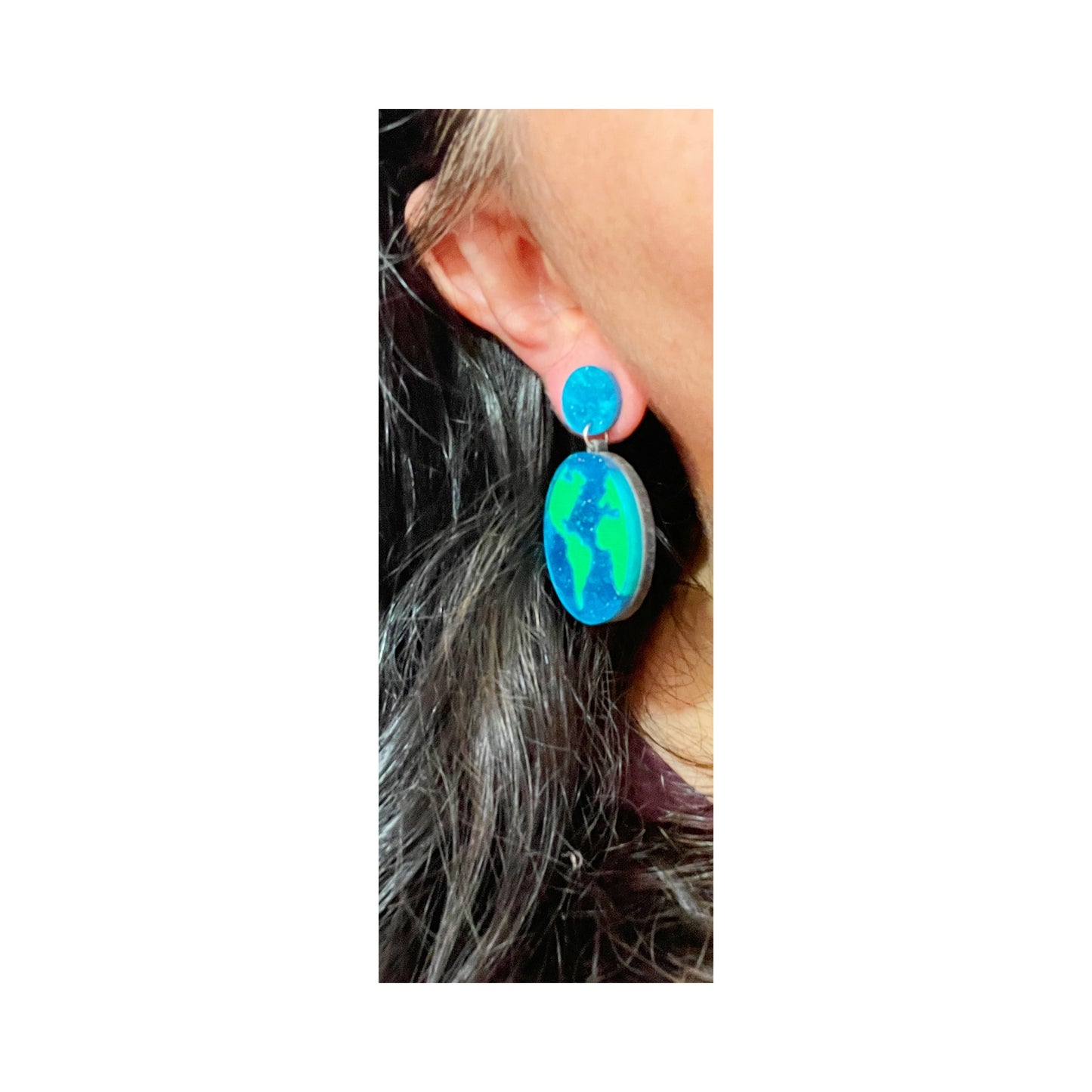Planet Earth Sparkle Drop Earrings