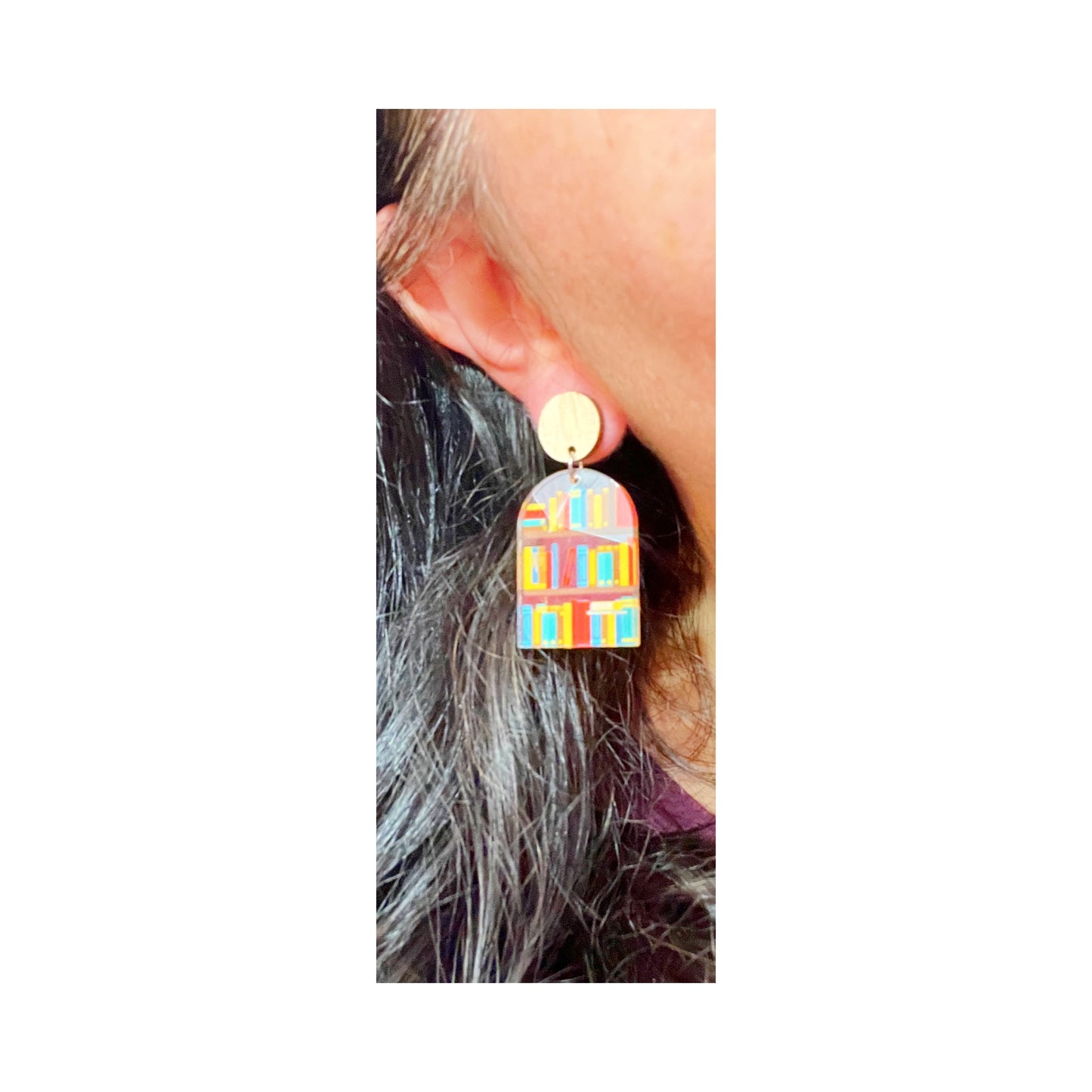 Bookish Shelf Acrylic Drop Earrings
