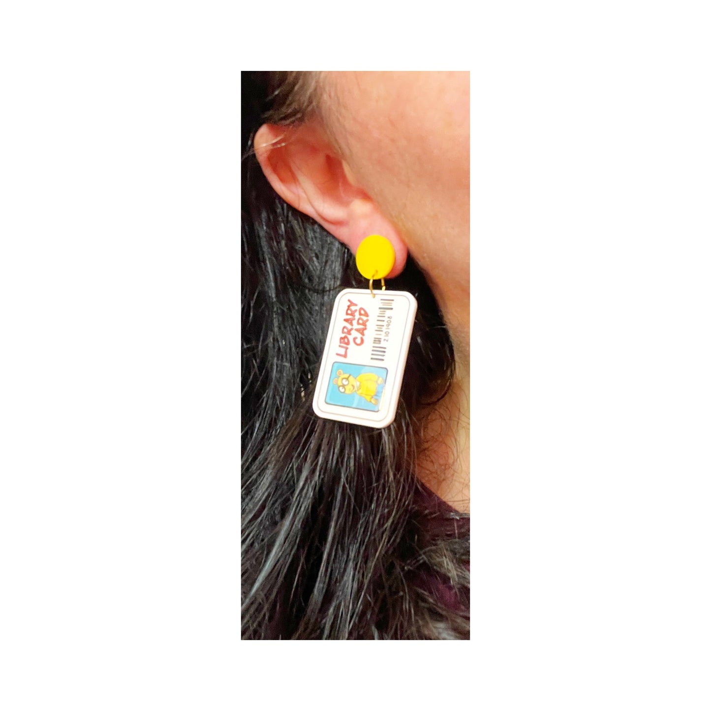 Arthur Library Card Acrylic Drop Earrings