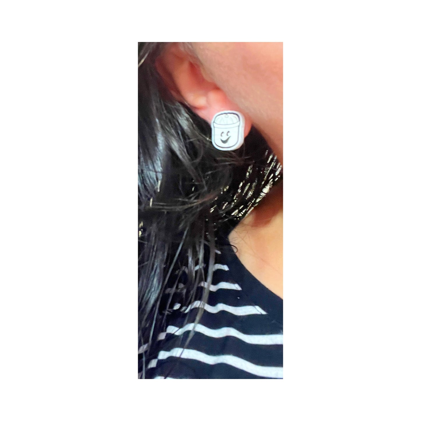 Ghost Bucket Post Earrings