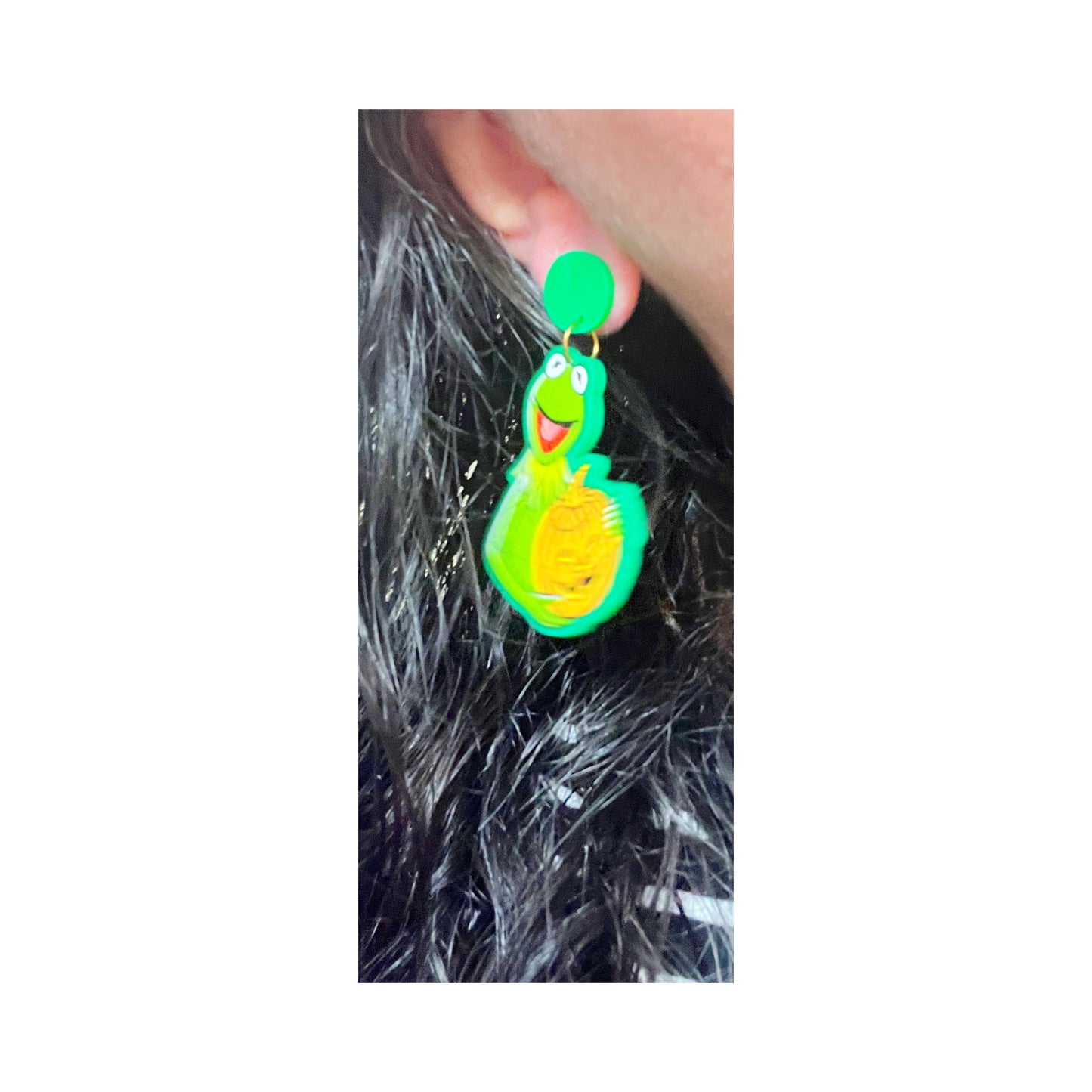 Pumpkin Kermie Drop Earring