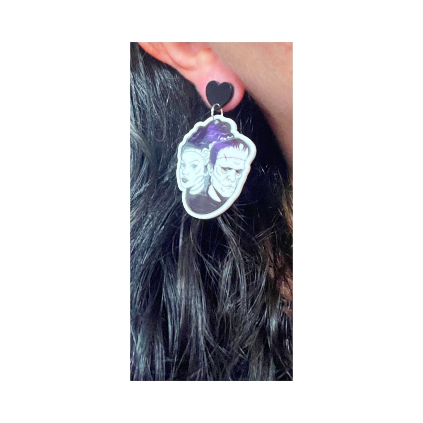 Monster Couple Franky & Bride Drop Earring