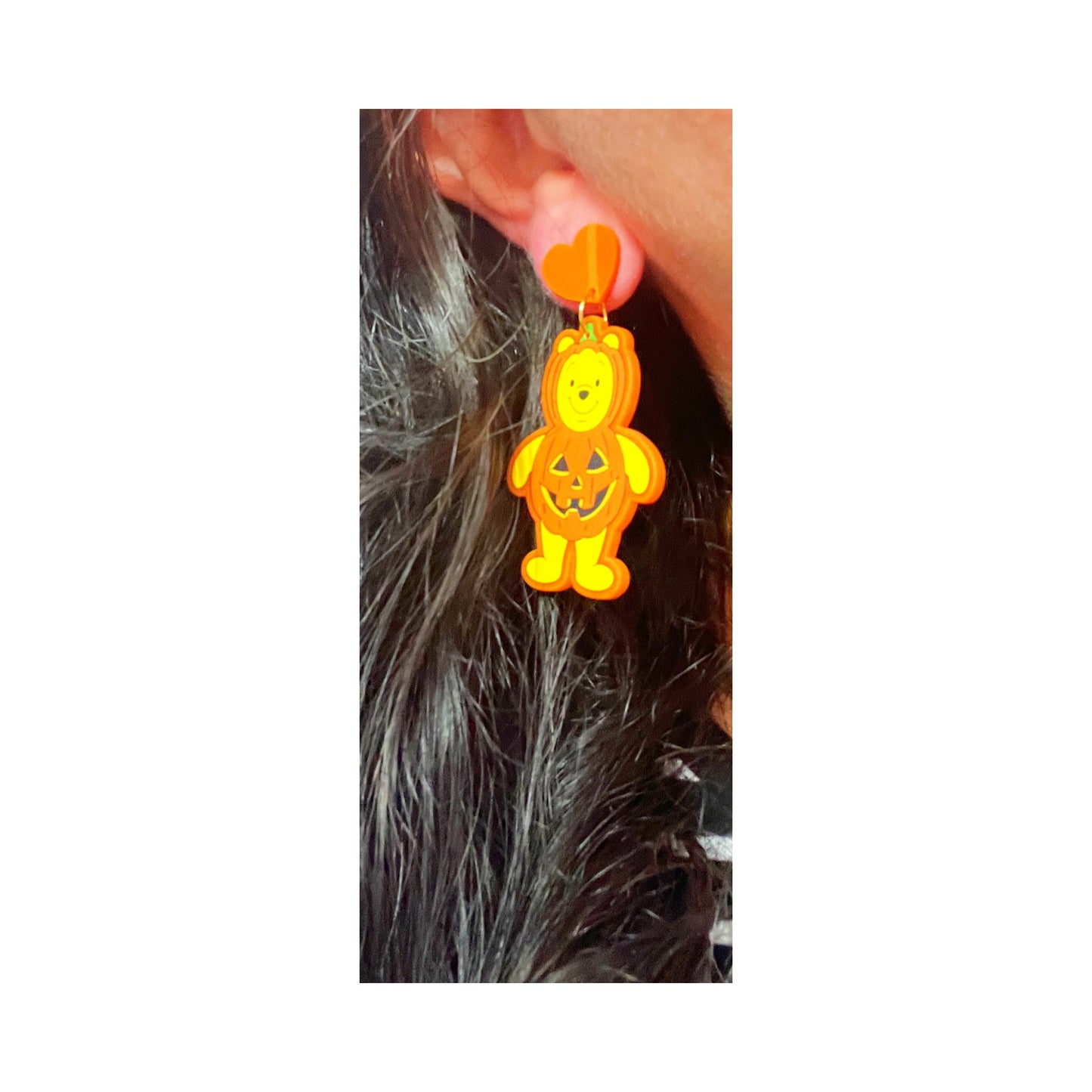 Pumpkin Pooh Drop Earrings