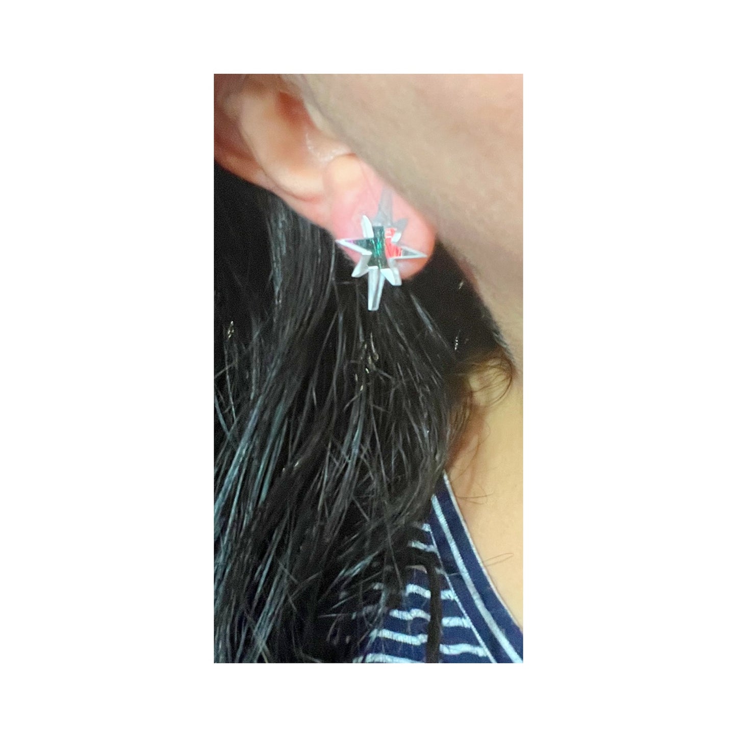 Silver Retro Atomic Twinkle Post Earrings
