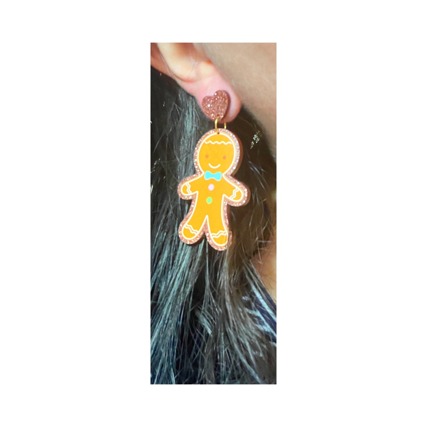 Gingerbread Pastel Sparkle Drop Earrings