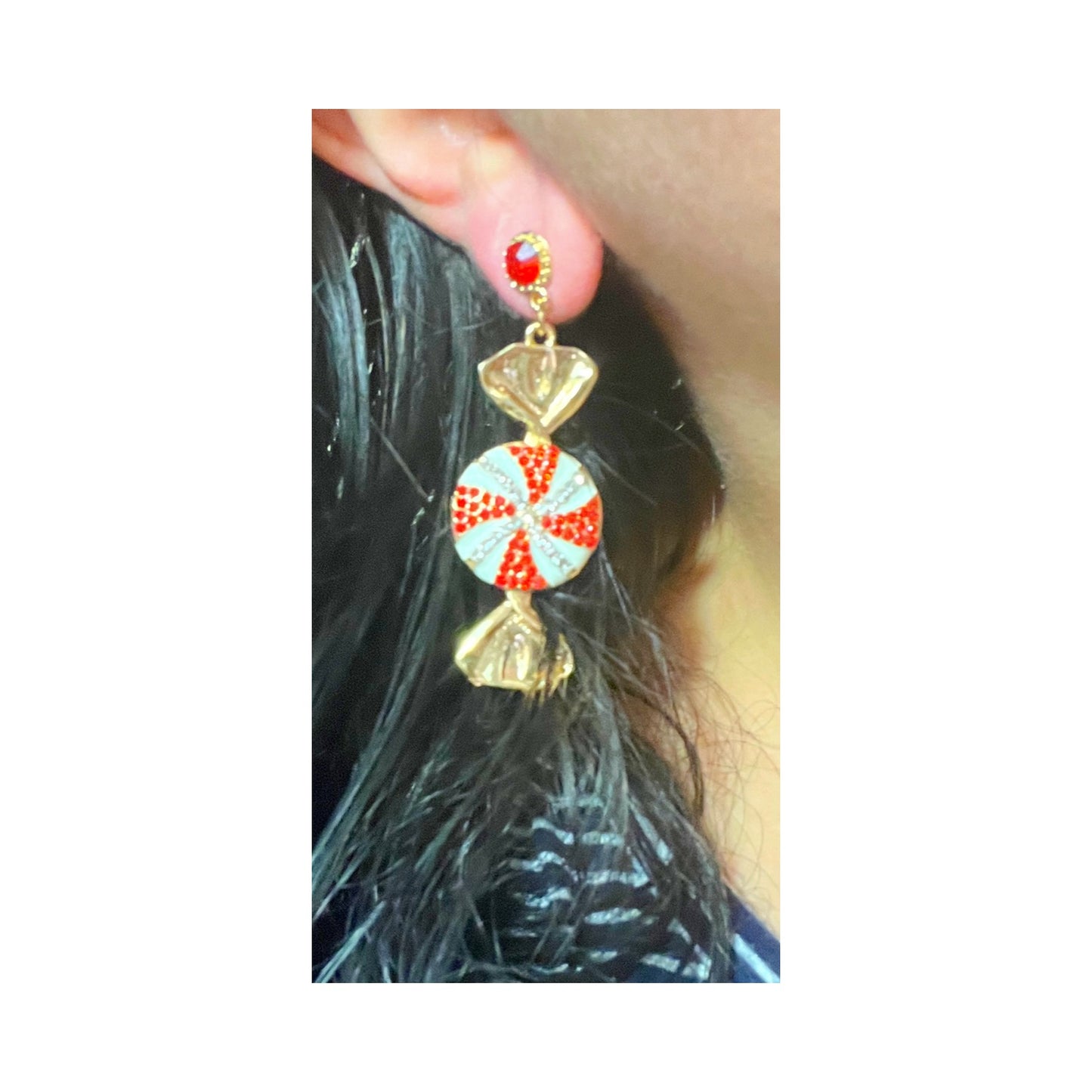 Peppermint Sparkle Drop Earrings