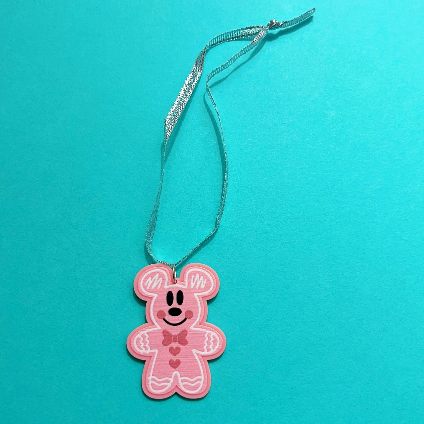Pink Mouse Gingerbread Ornament