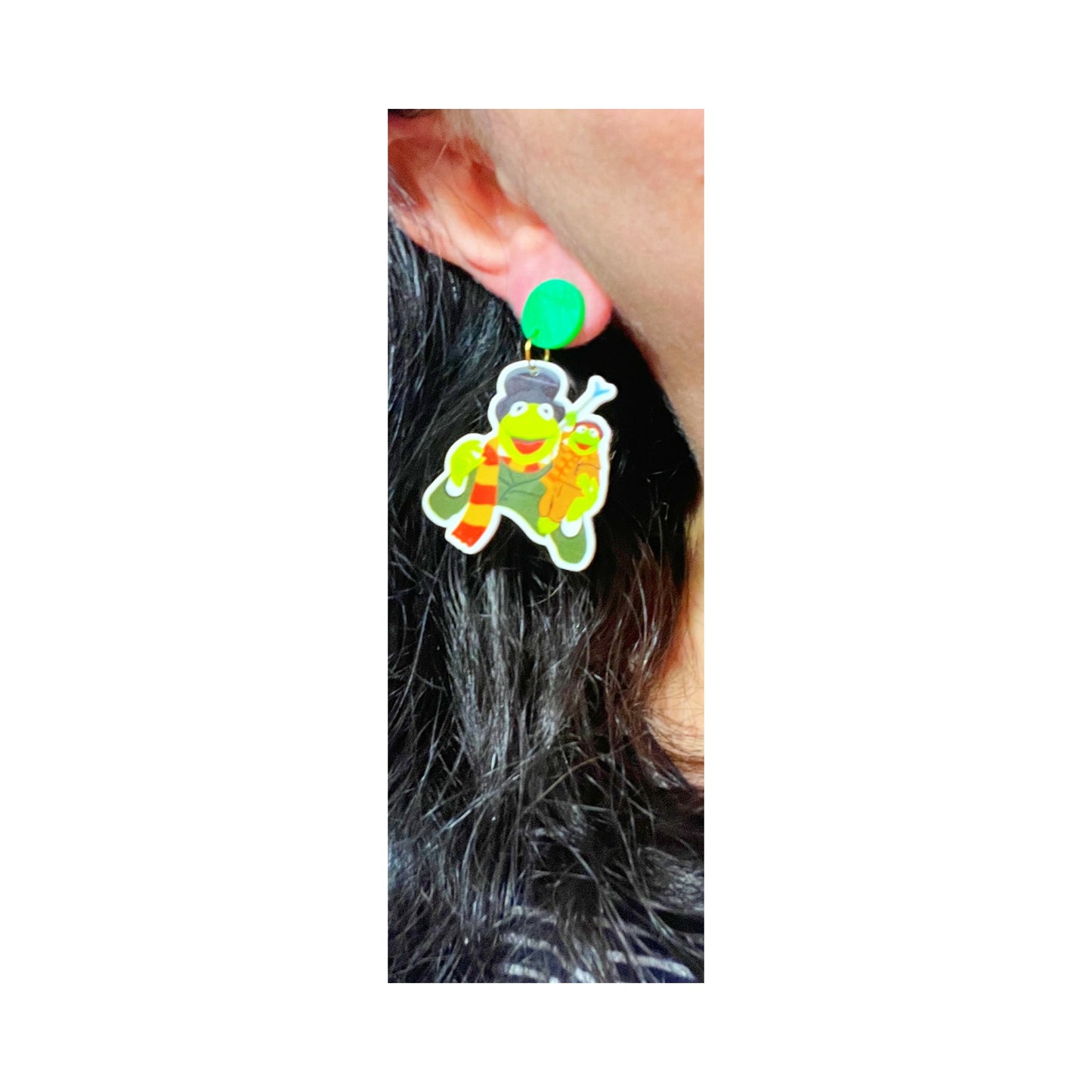 Kermie Bob Cratchit & Tiny Tim Drop Earrings