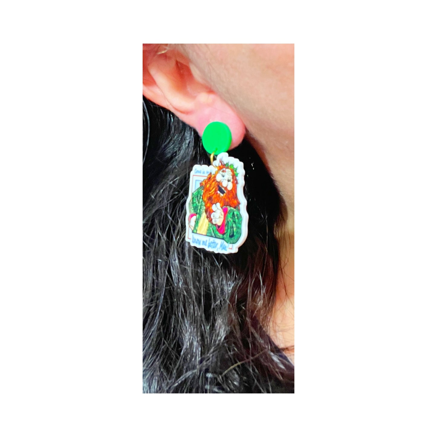 Ghost Of Christmas Present Muppet Drop Earrings