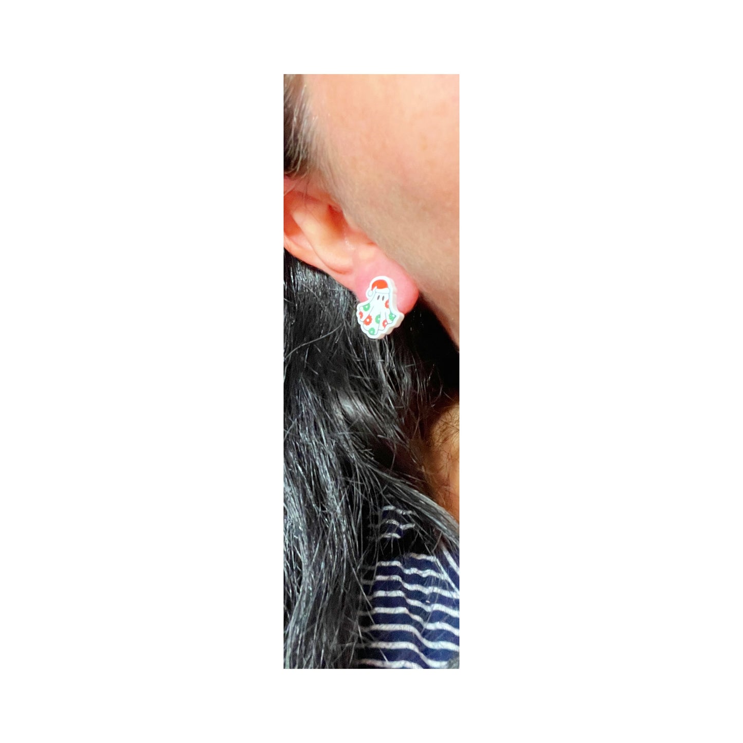 Holiday Flower Power Ghost Post Earrings