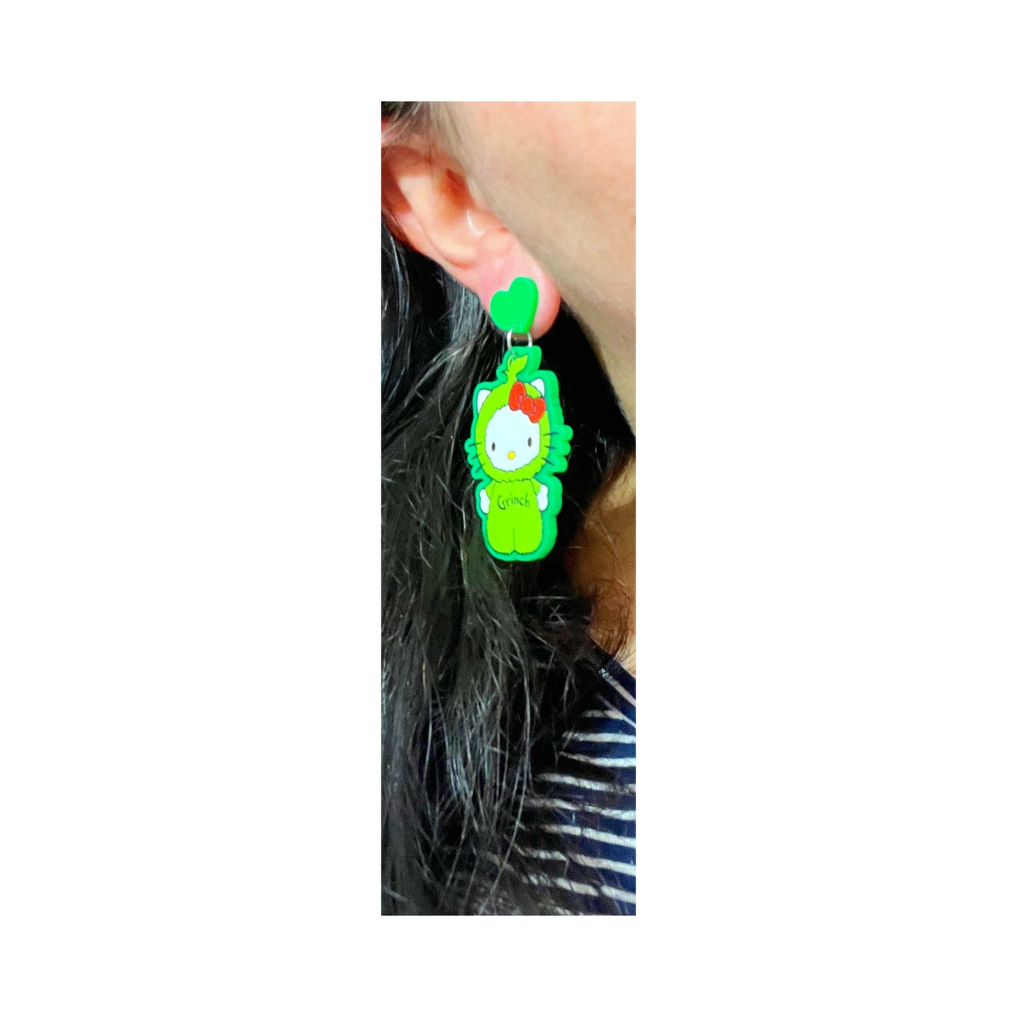 Grinch Kitty Drop Earrings