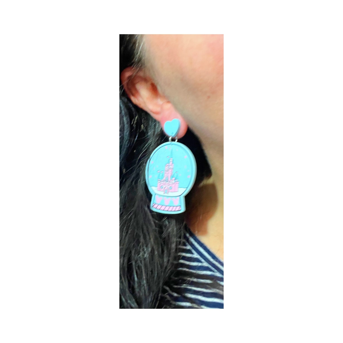 Castle Snow Globe Drop Earrings