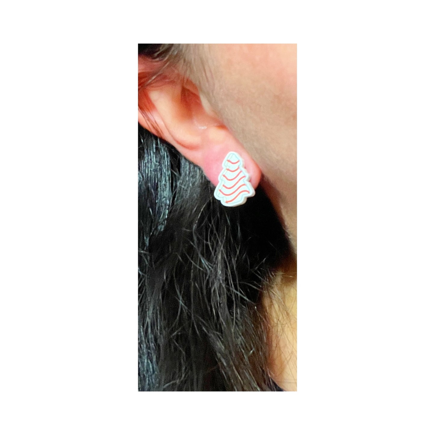 Christmas Tree Cake Post Earrings
