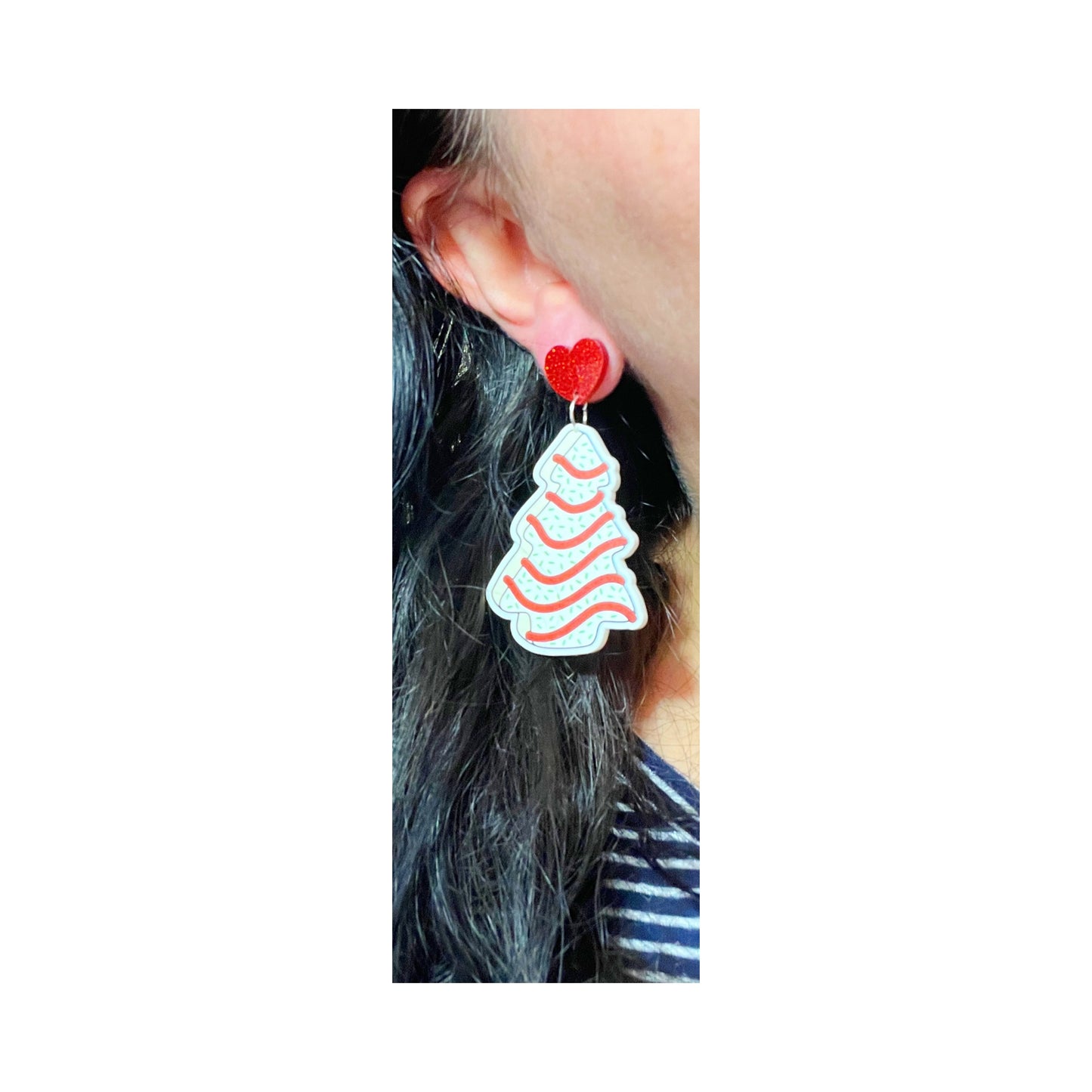 Christmas Tree Cake Drop Earrings