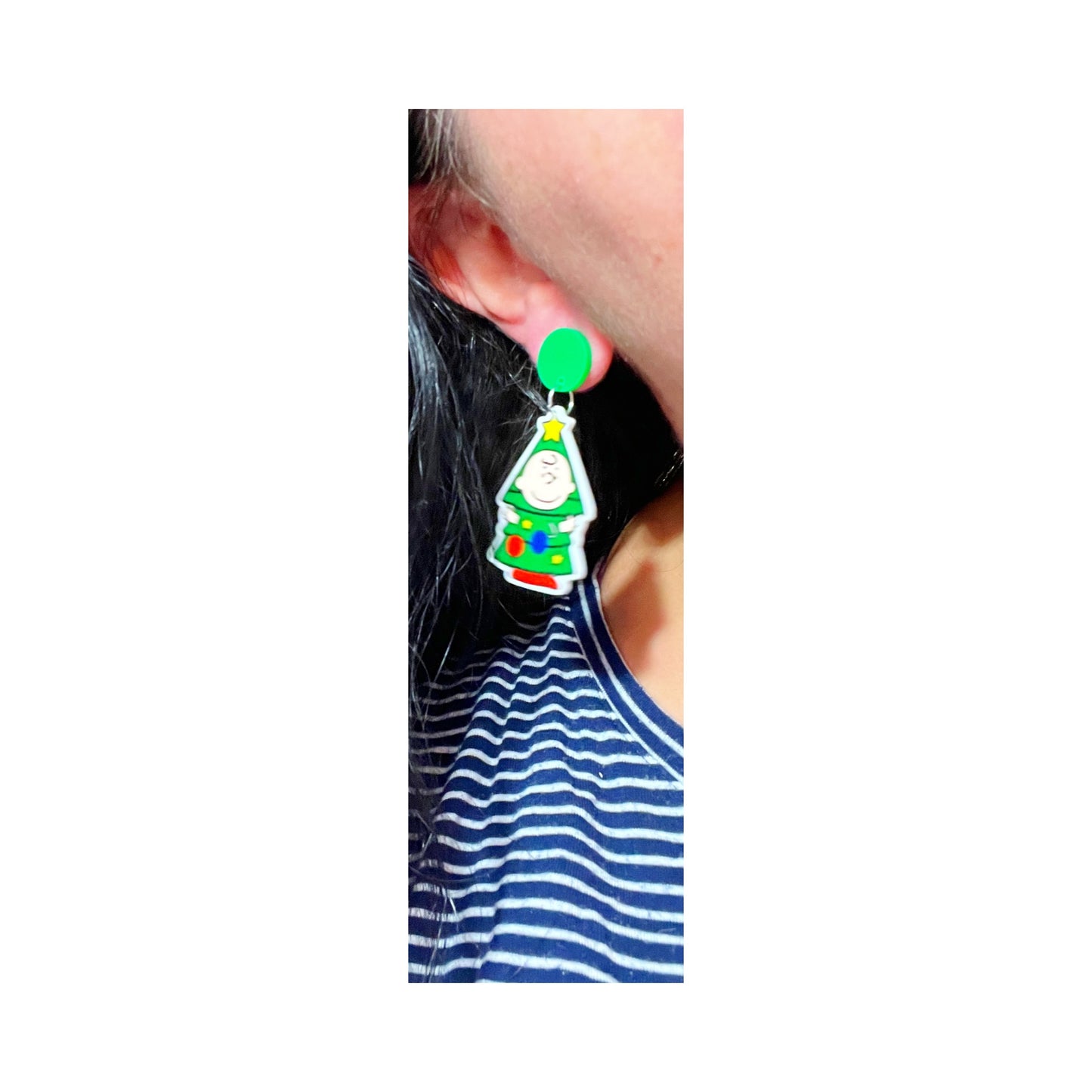 Charlie Tree & Snowman Snoopy Drop Earrings