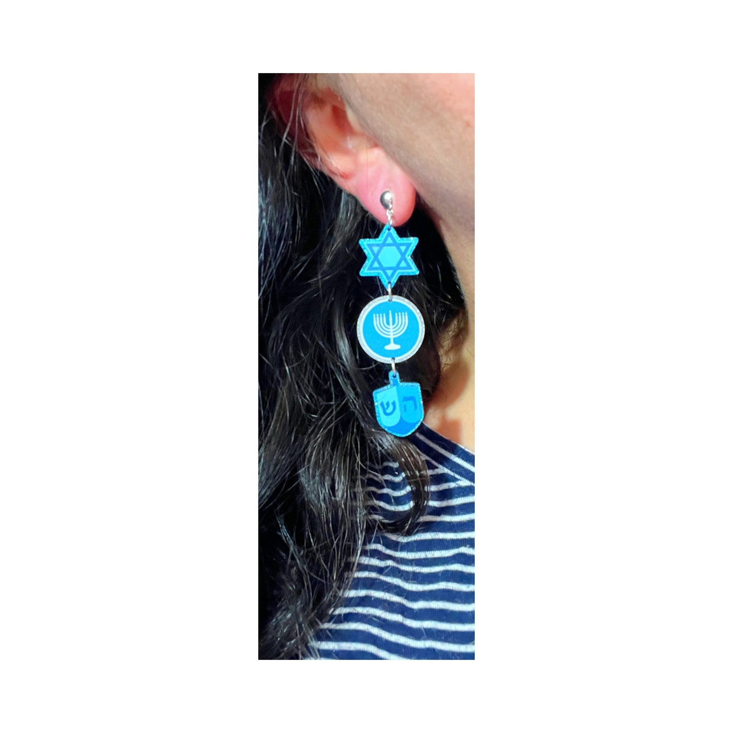 Hanukkah Tiered Drop Earrings