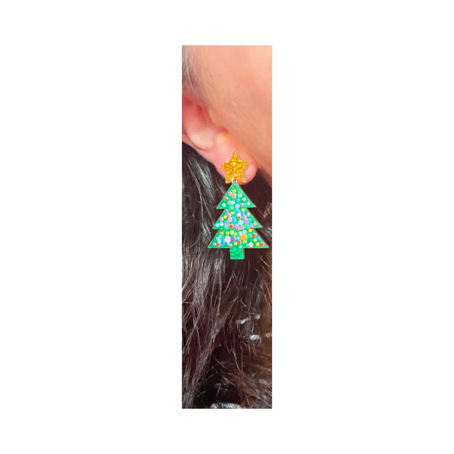 Sparkle Christmas Tree Drop Earrings