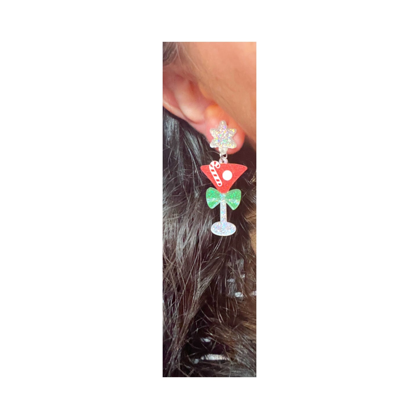 Holiday Martini Drop Earrings