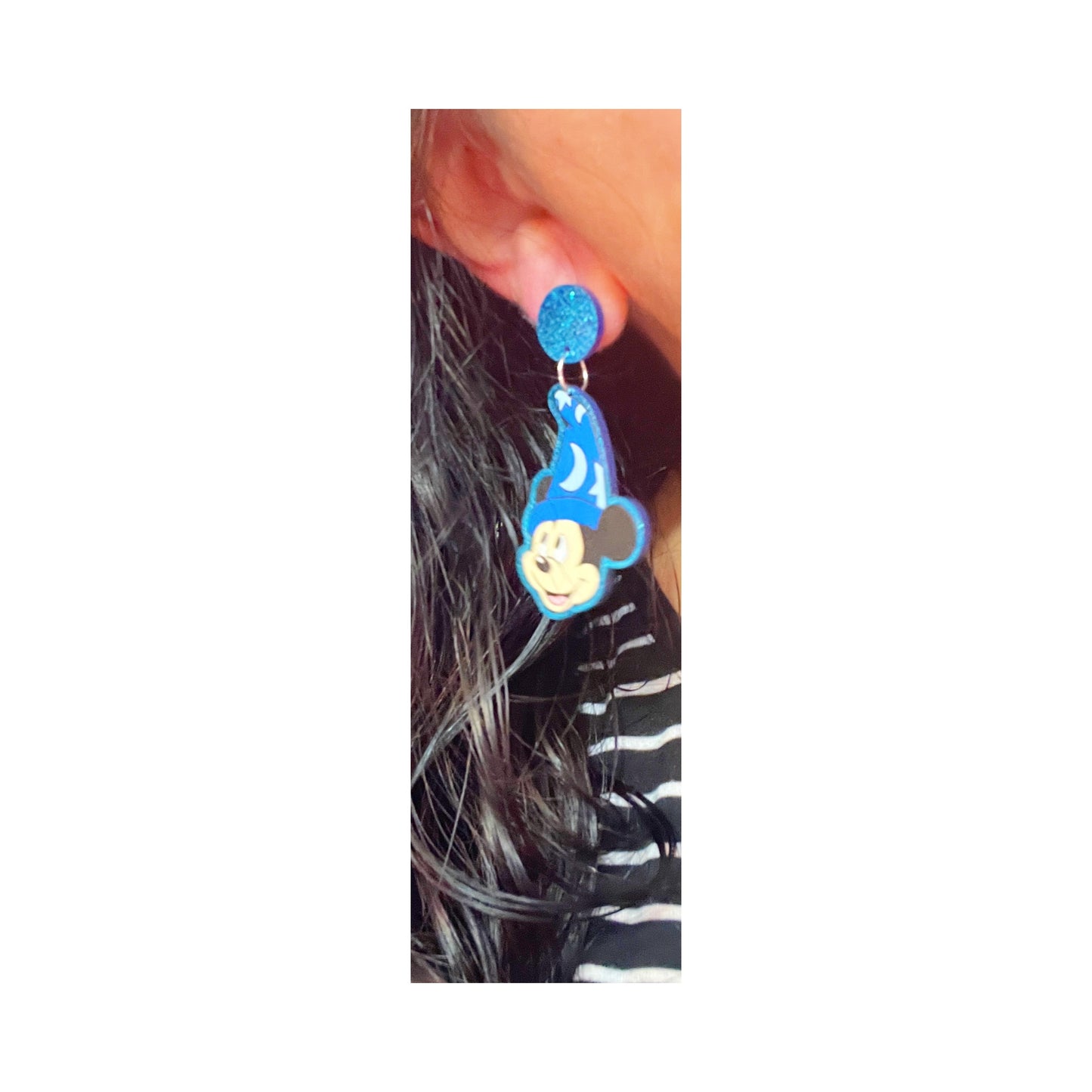 Sorceror Mouse Head Drop Earrings