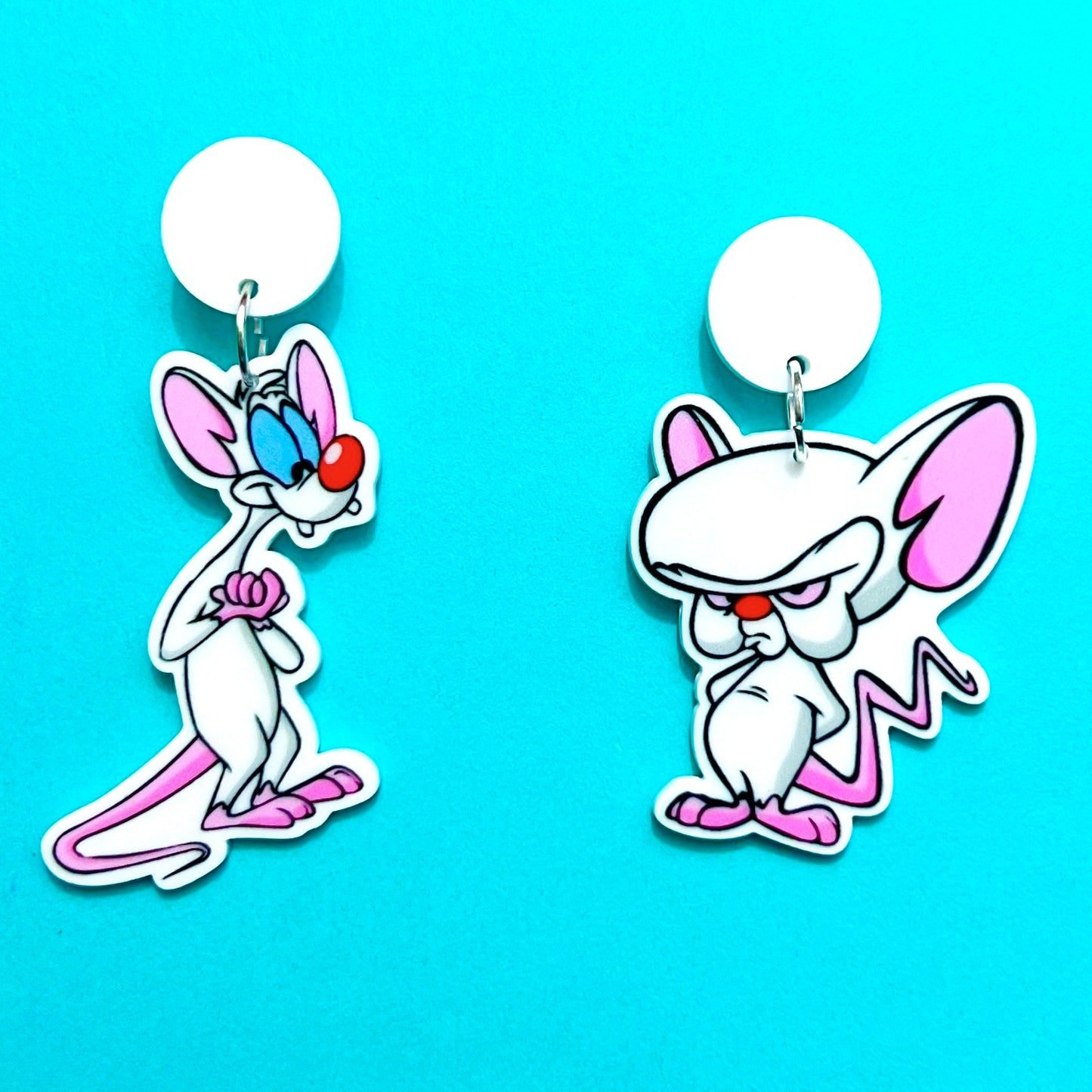 Pinky & The Brain Acrylic Drop Earrings