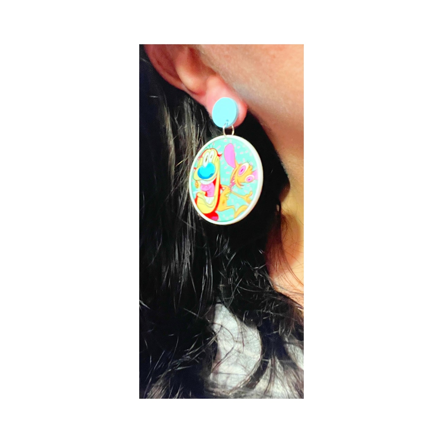 Ren & Stimpy Acrylic Drop Earrings