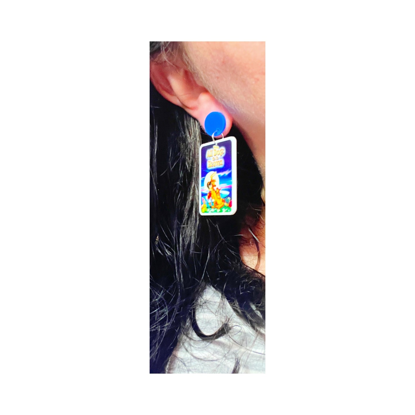 All Dogs Go To Heaven Acrylic Drop Earrings