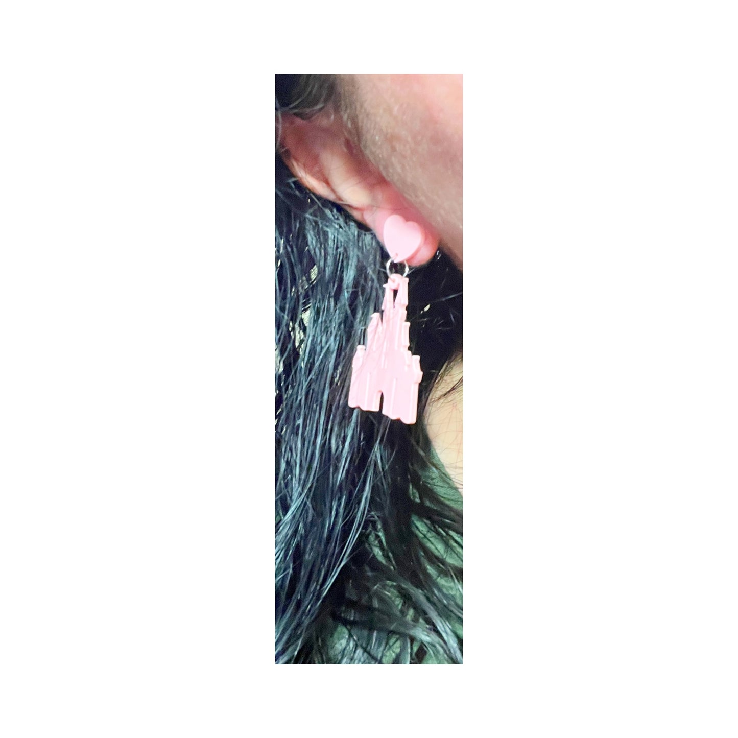 Pink Castle Drop Earrings
