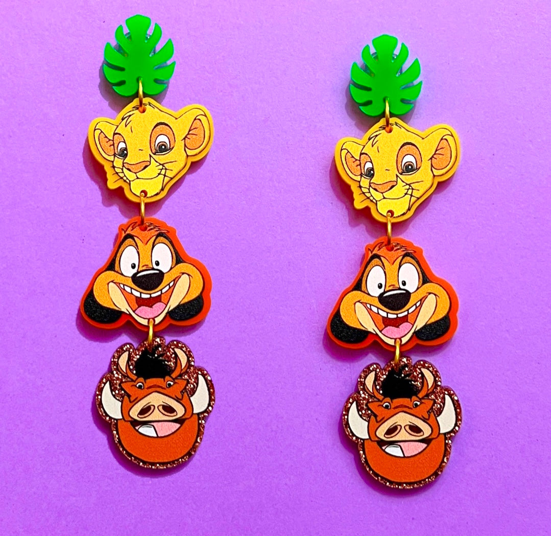 Hakuna Matata Tiered Drop Earrings
