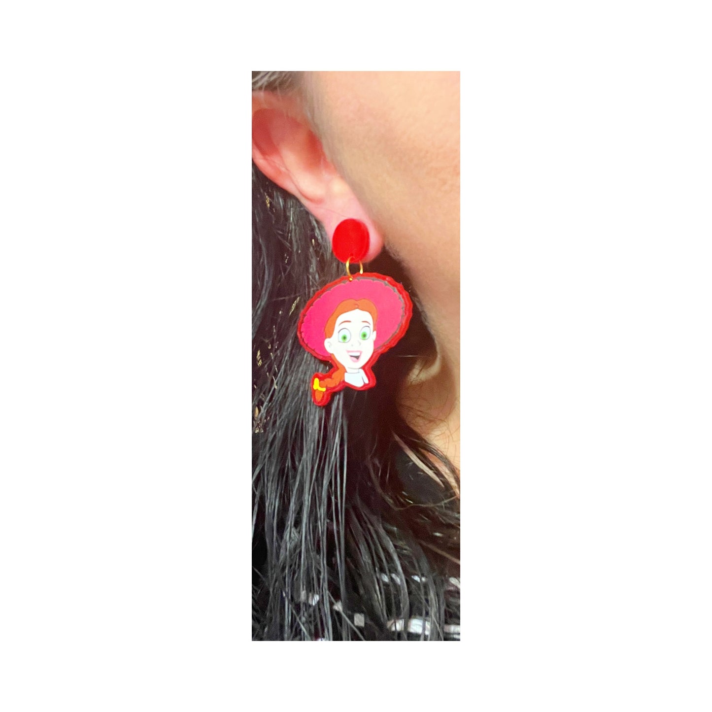 Cowgirl & Horse Drop Earring