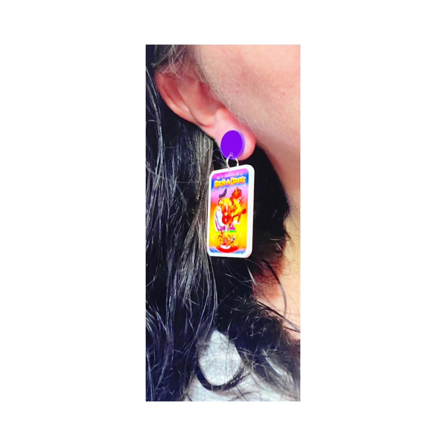 Rock-A-Doodle Acrylic Drop Earrings