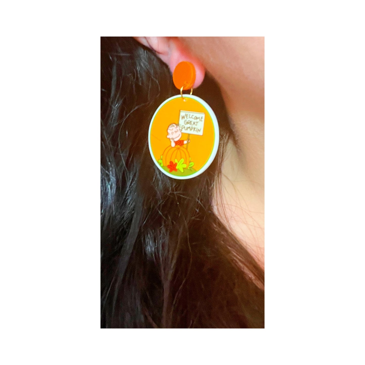 Great Pumpkin Inspired Acrylic Drop Earrings