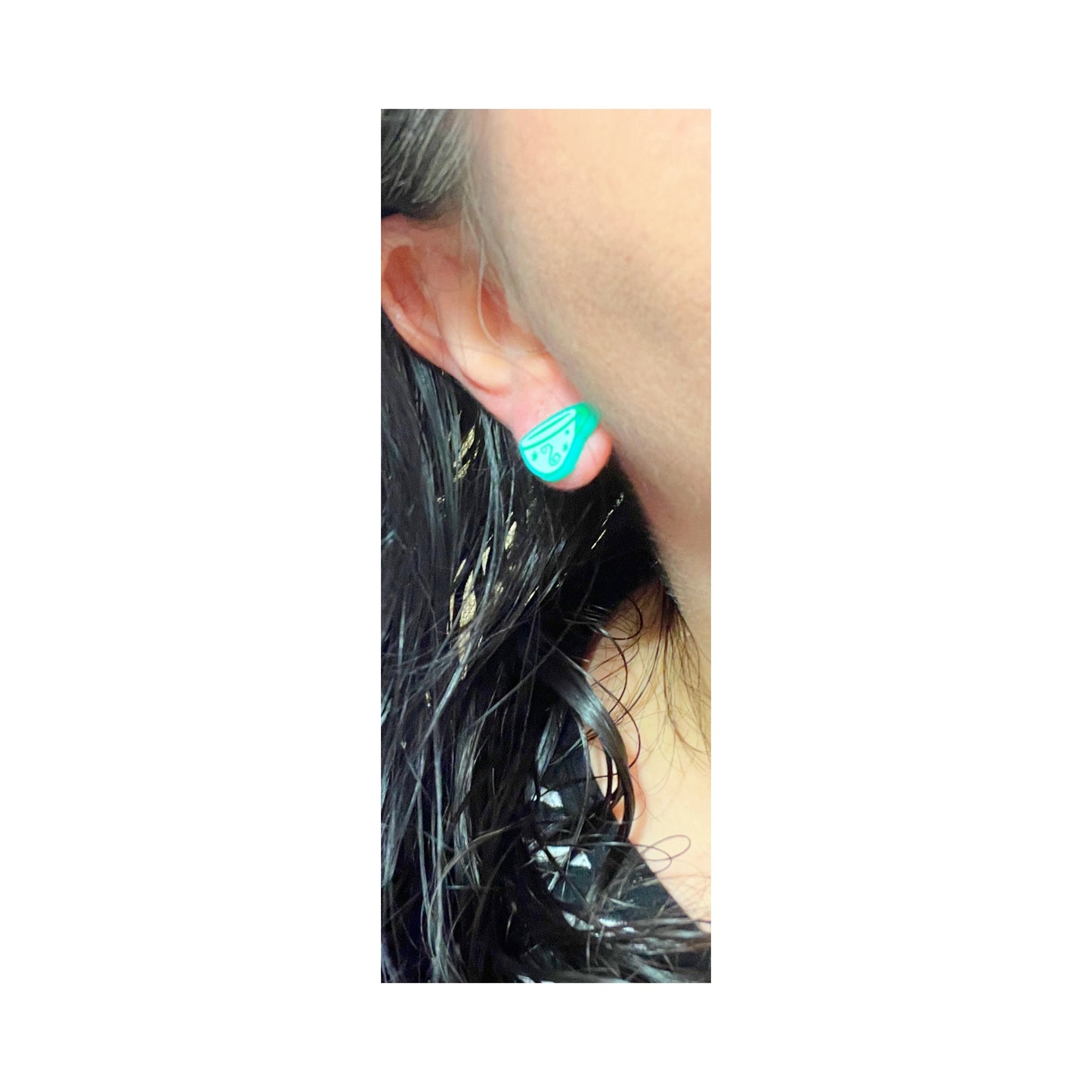Mint Aqua Teacup Post Earrings