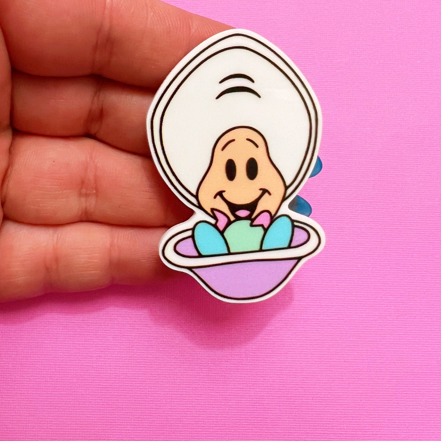 Curious Oyster Acrylic Brooch Pin