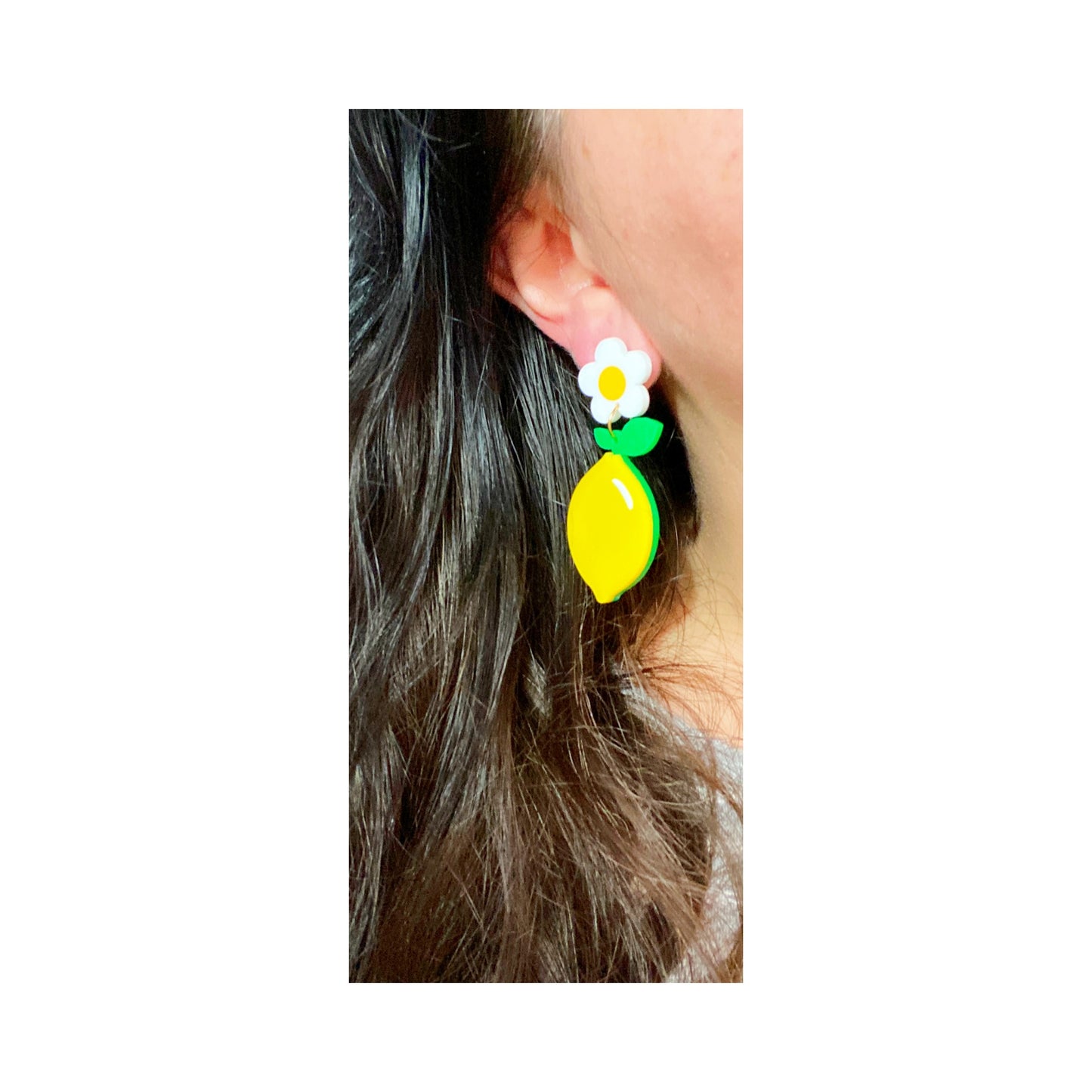 Lemon Blossom Acrylic Drop Earrings
