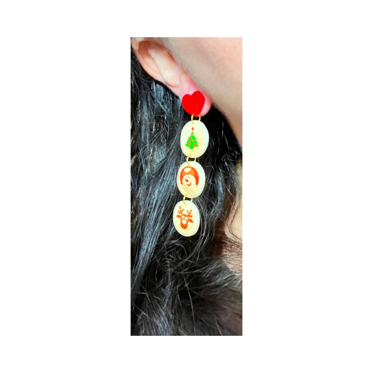 Christmas Cookie Tiered Drop Earrings
