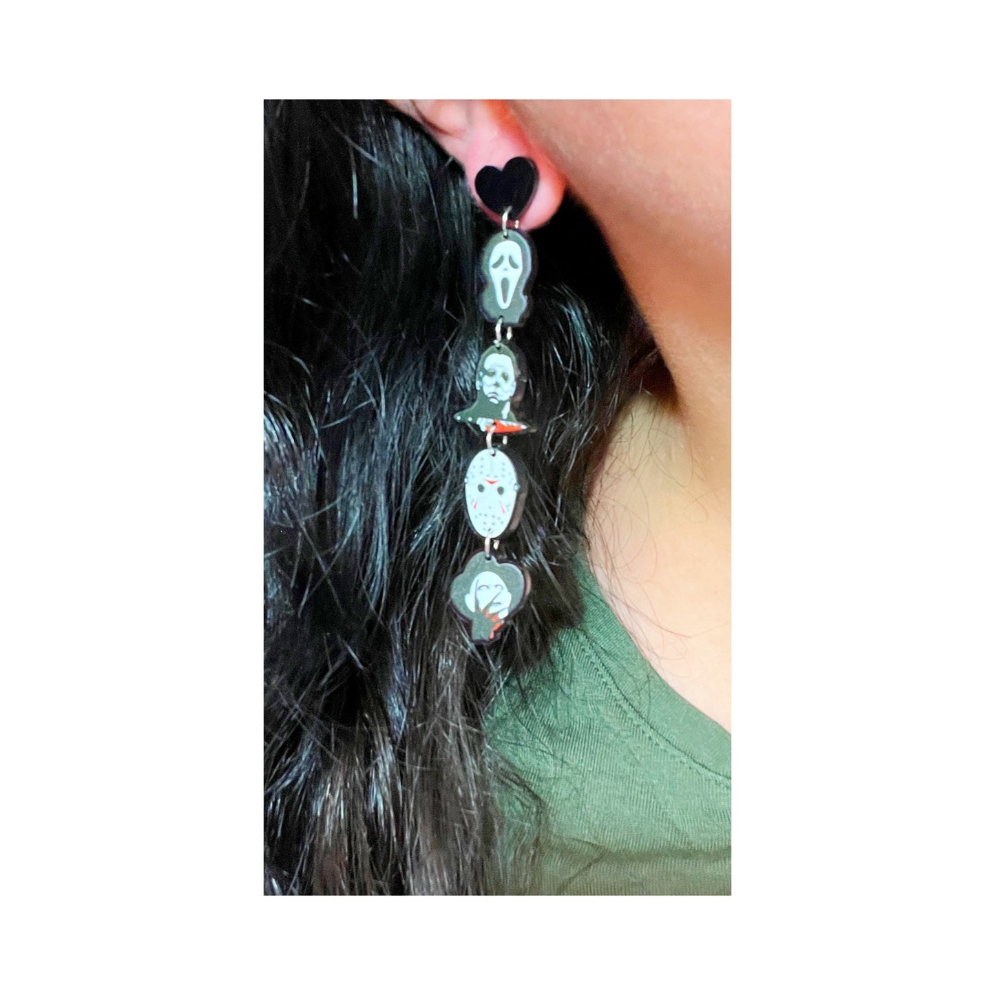 Horror Quartet Tiered Acrylic Drop Earrings