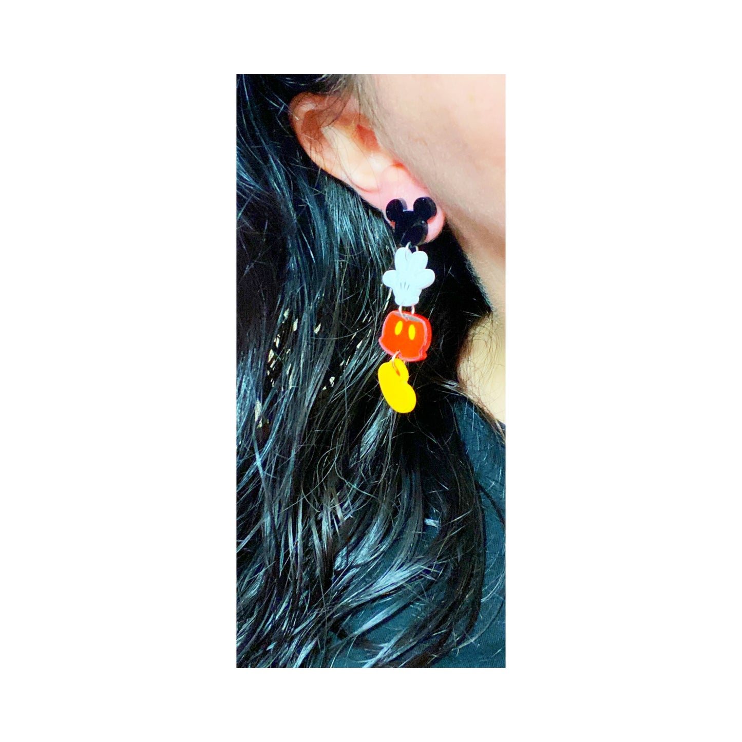 Mouse Outfit Tiered Drop Earrings