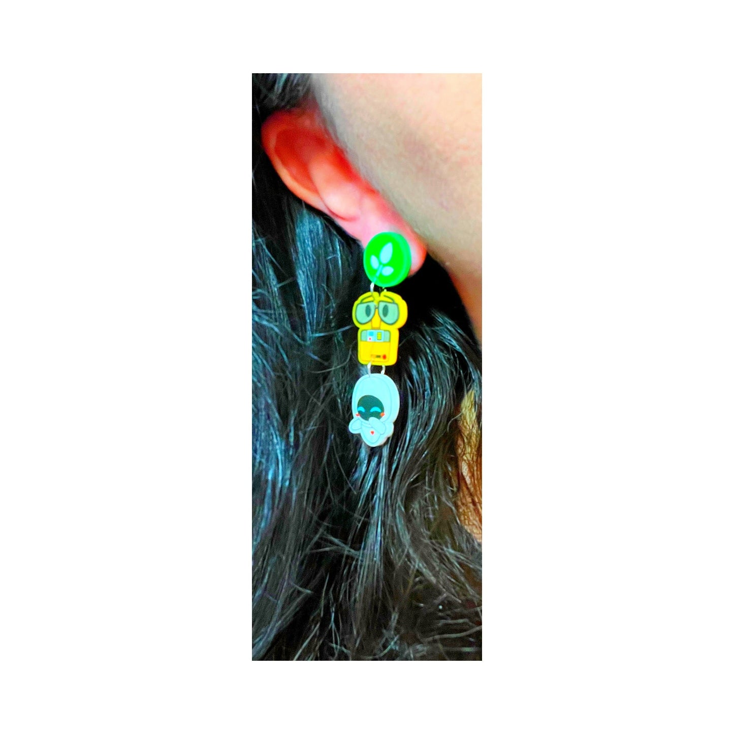 Space Robot Lovers Tiered Drop Earrings