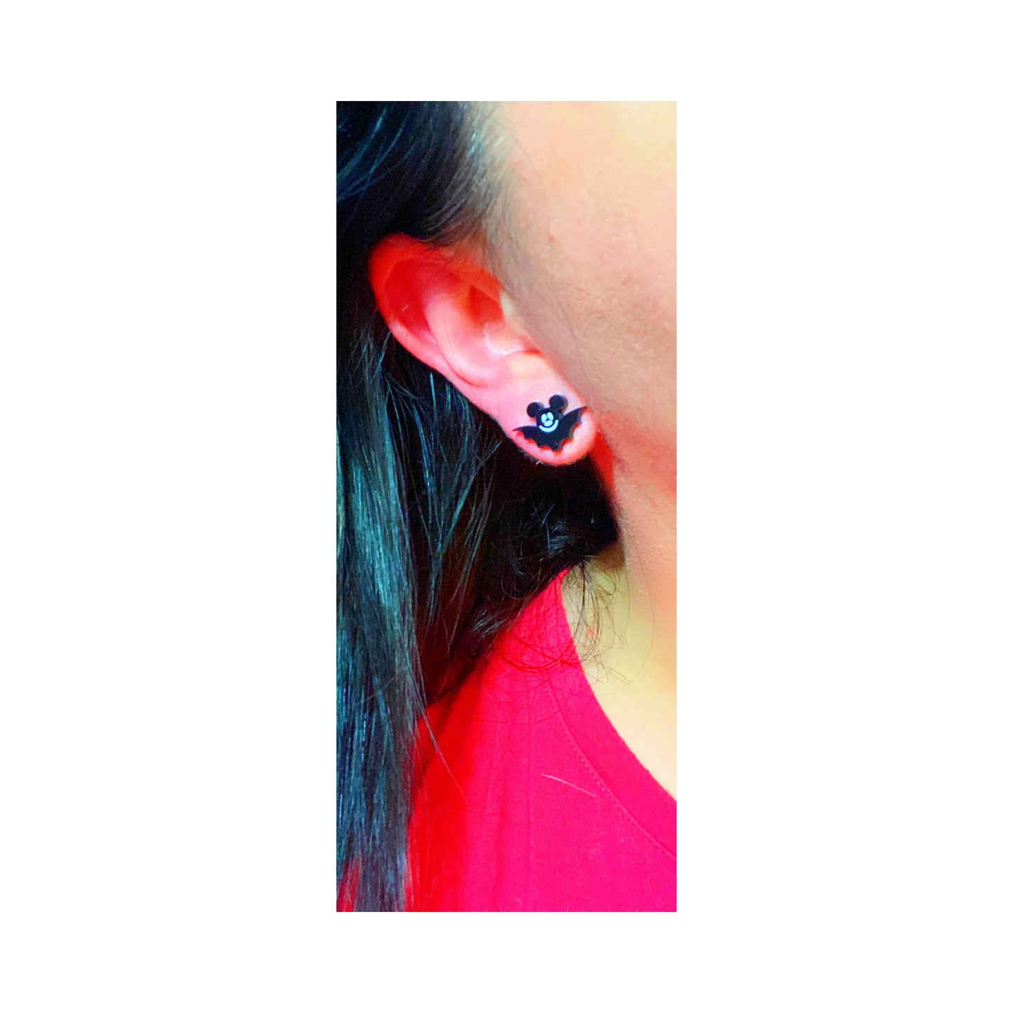 Mouse Bat Acrylic Post Earrings