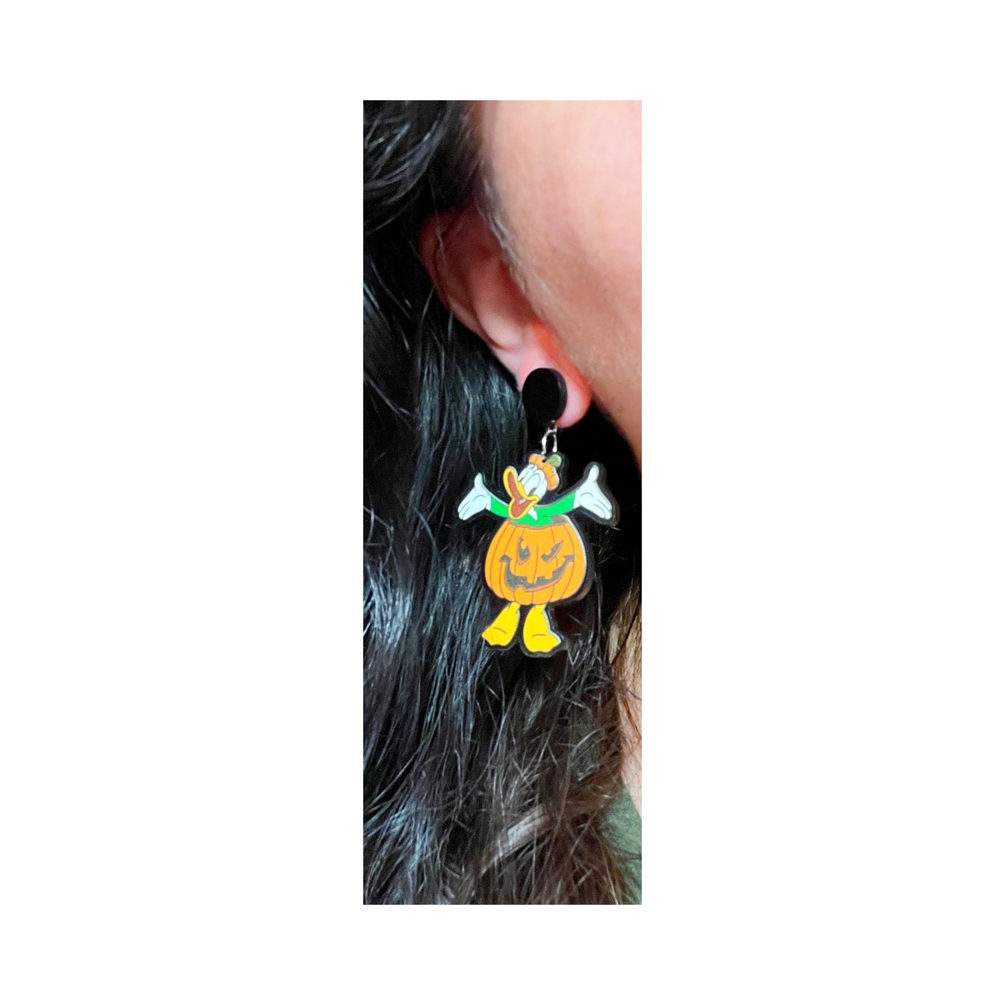 Pumpkin Duck Acrylic Drop Earrings