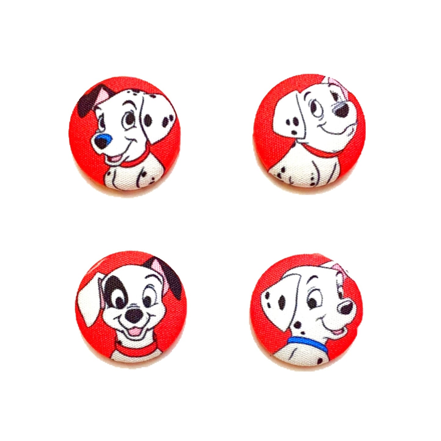 Dalmatians Mix & Match Fabric Button Earrings