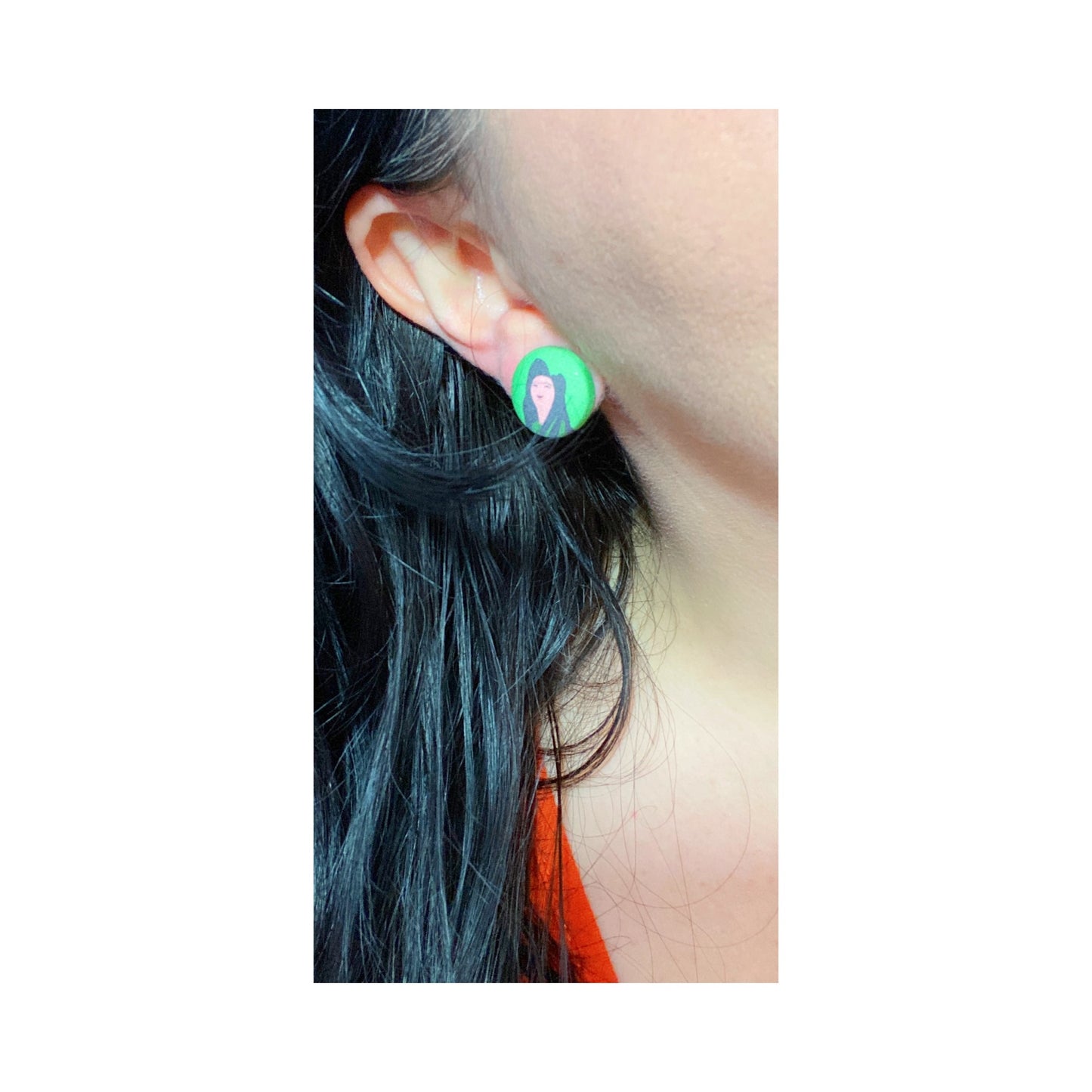 Lava Fabric Button Earrings