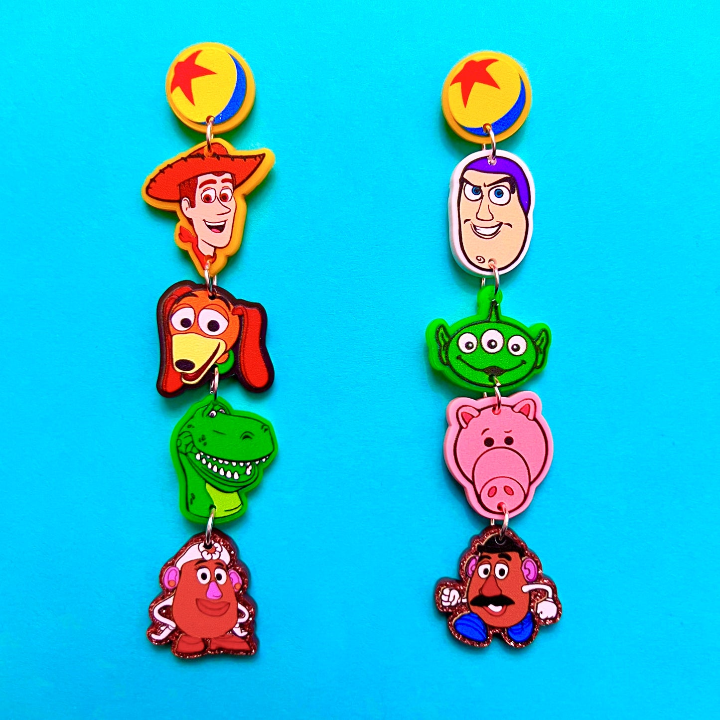 Woody & Friends Tiered Acrylic Drop Earrings