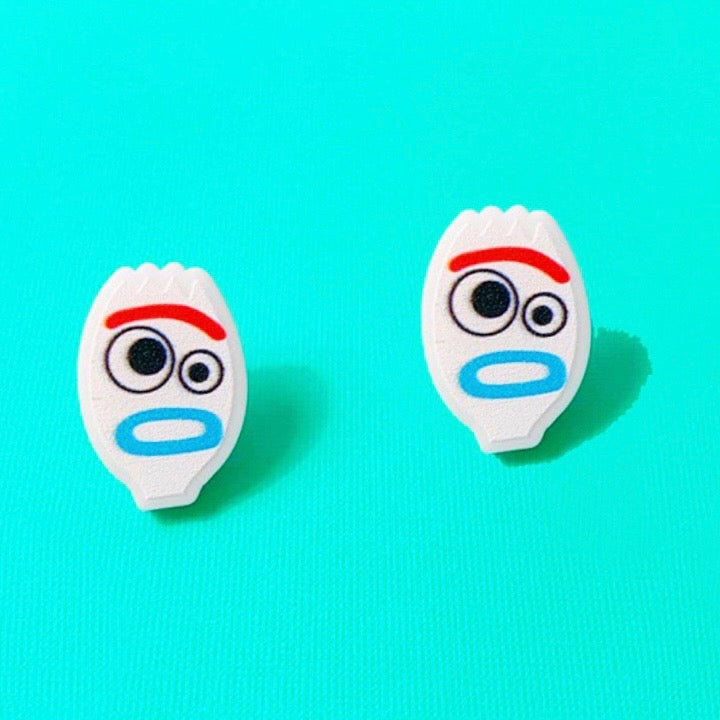 Fork Toy Acrylic Post Earrings