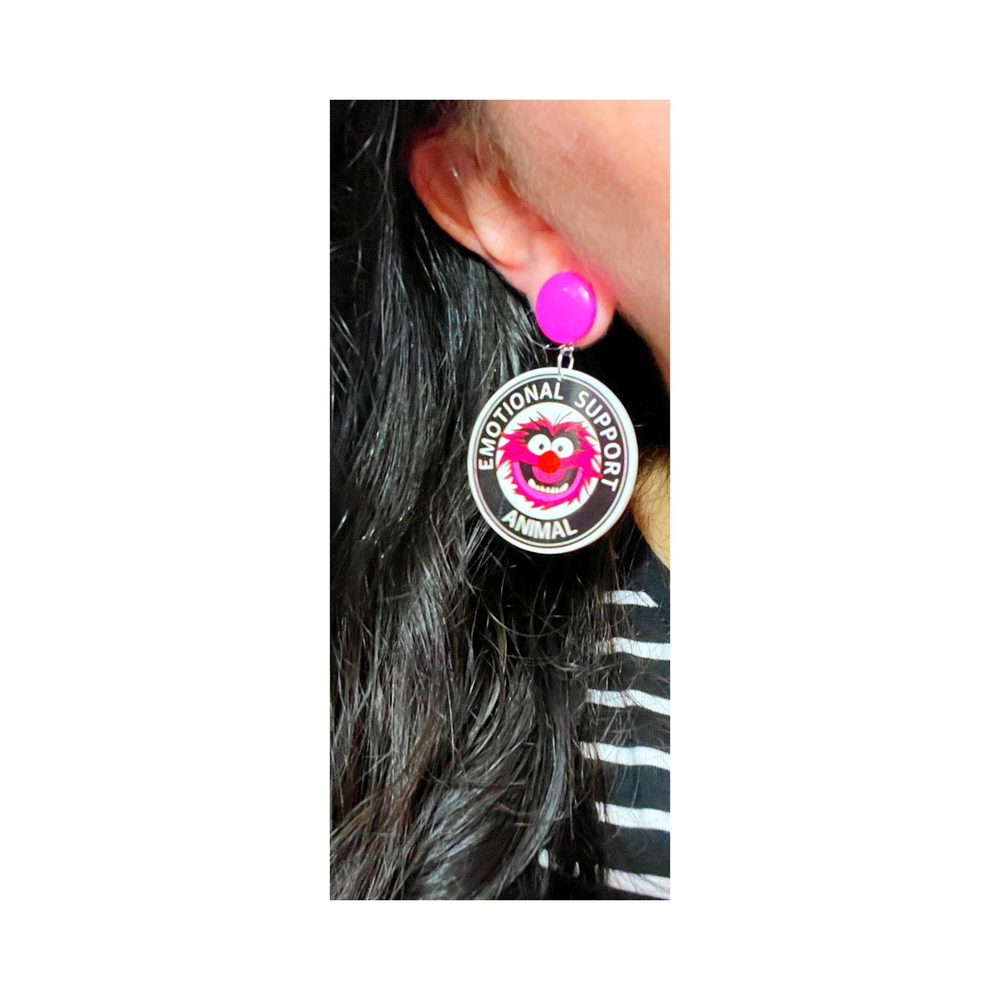 Emotional Support Animal Inspired Drop Earrings