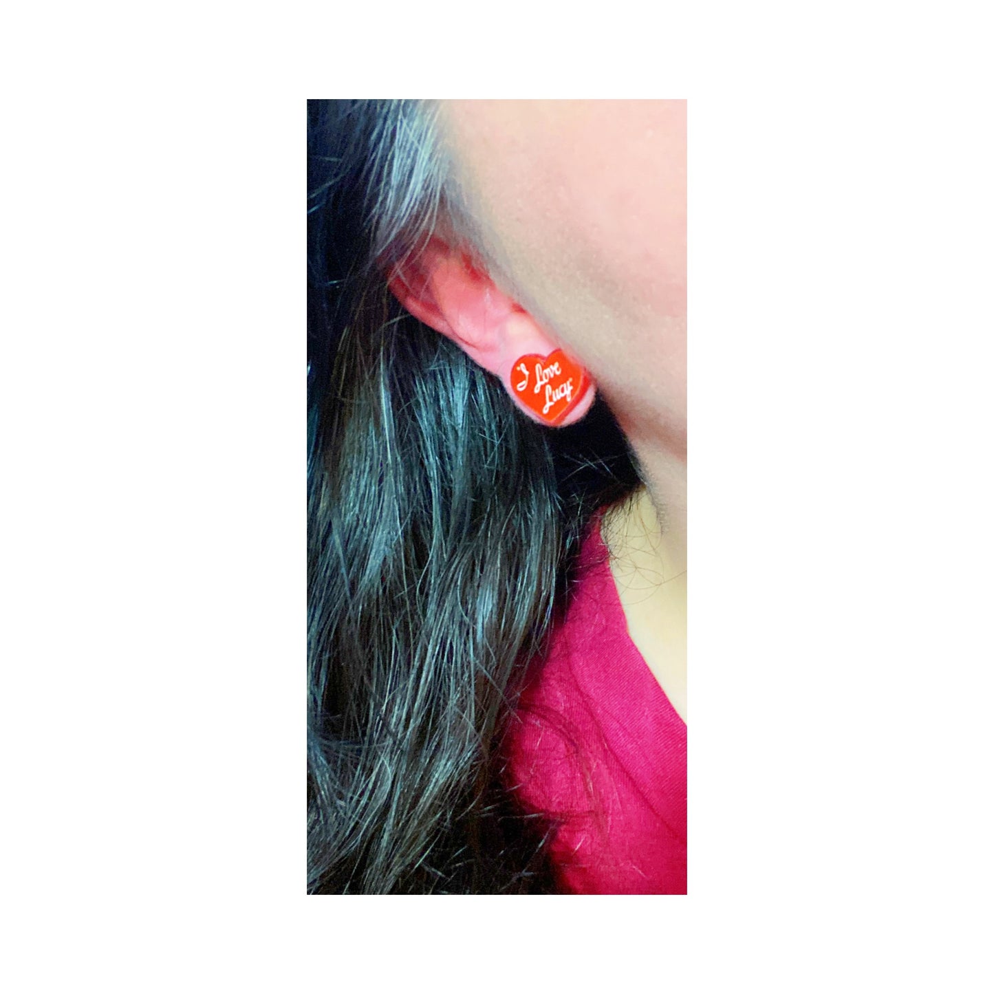 Lucy Love Heart Acrylic Post Earrings