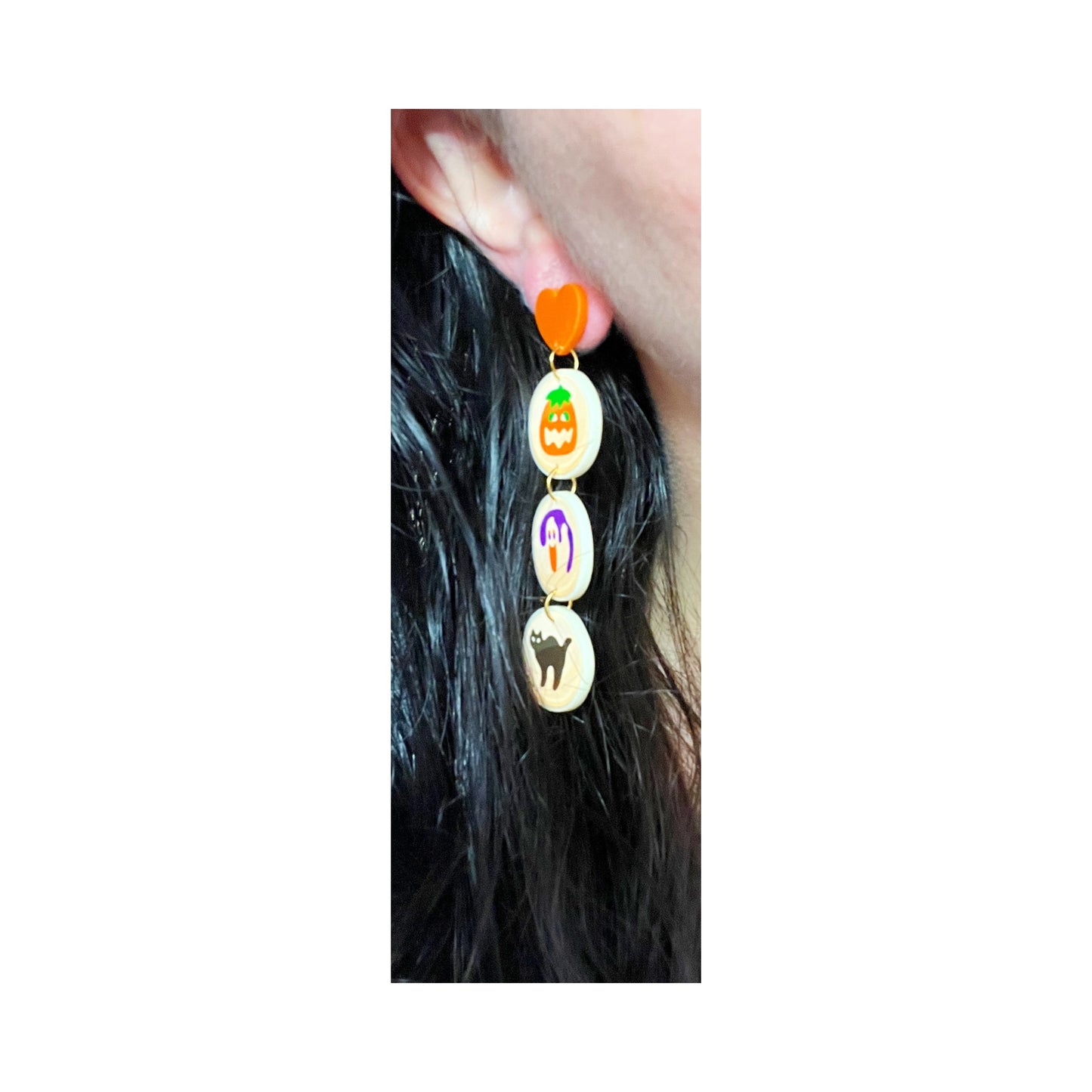 Halloween Cookie Tiered Acrylic Drop Earrings