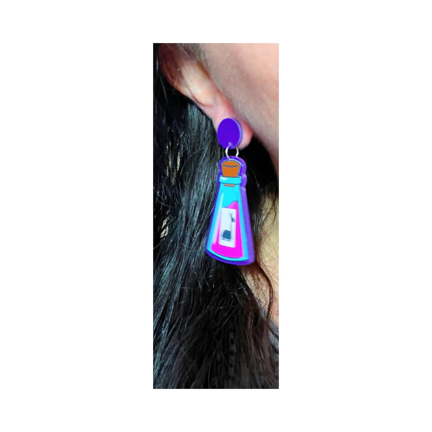 Llama Poison Purple Drop Earrings