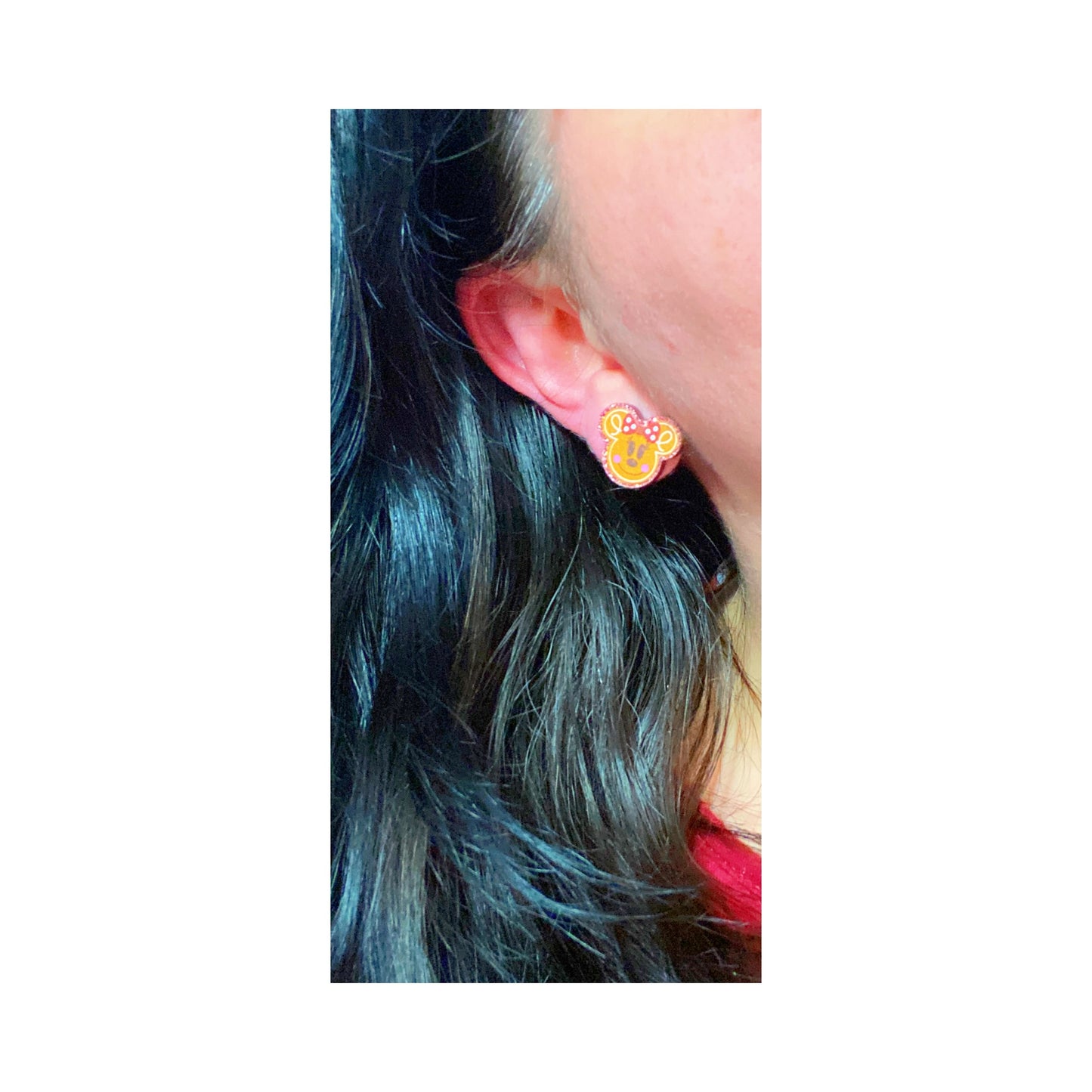 Mouse Gingerbread Head Post Earrings